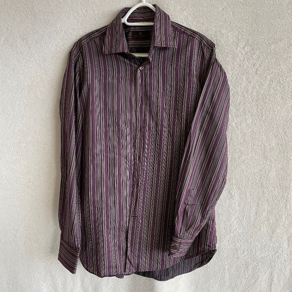 Etro Multi-Striped Men’s Dress Shirt - Picture 1 of 8